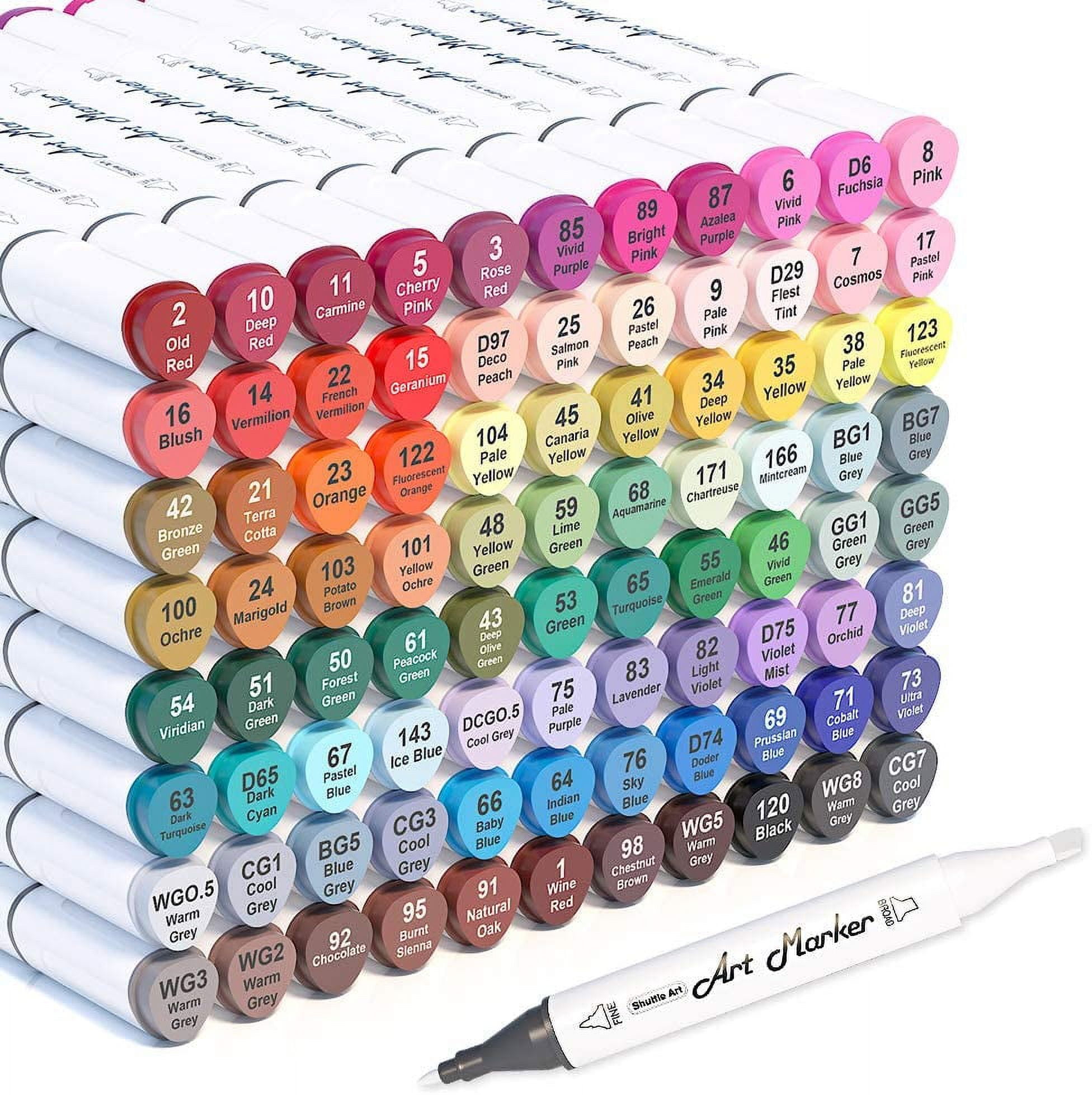 121 Colors Dual Tip Alcohol Based Art Markers,120 Colors plus 1 Blender  Permanent Marker 1 Marker Pad with Case Perfect for Kids Adult Coloring  Books Sketching Card Making - Walmart.com